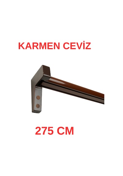 Karmen Ahşap Başlıklı İki Kanallı Dekoratif Ray Ceviz 275 Cm Ceviz
