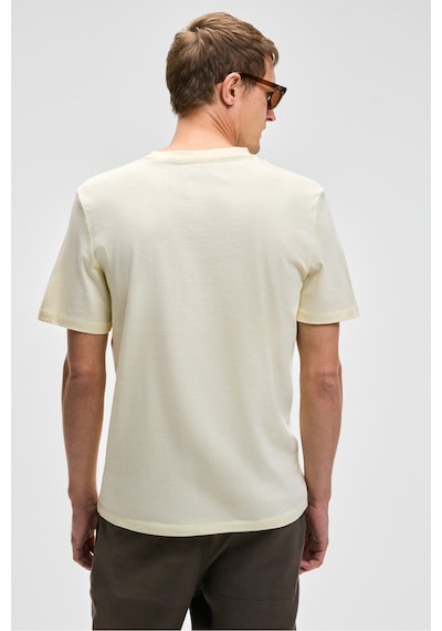 Grimelange Mocassın Erkek %100 Pamuk Relaxed Fit Yuvarlak Yaka Kısa Kollu Sarı T-shirt