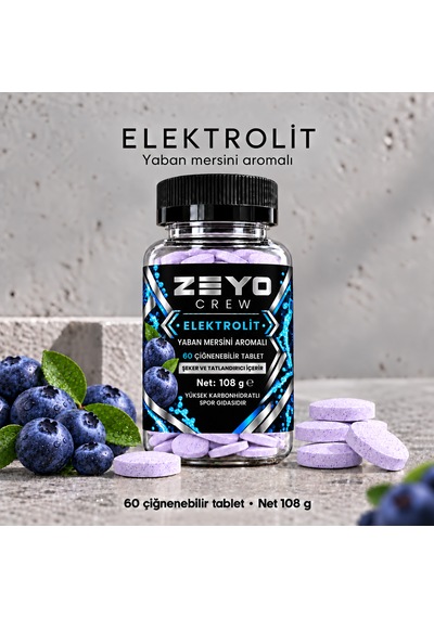 Çiğnenebilir Elektrolit Tablet - Yaban Mersini Aromalı 60 Tablet / 108g