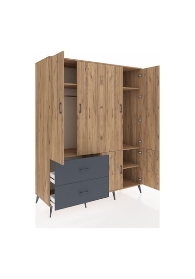 Kronos Gardrop 5 Raflı 2 Çekmeceli 2 Askılı 176x59x221 Çam-çam/antrasit Çam/antrasit Kronos Gardrop 5 Raflı 2 Çekmeceli 2 Askılı 176x59x221 Çam-çam/antrasit Çam/antrasit