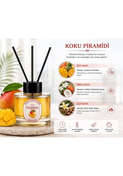 Reed Diffuser Çubuklu Oda Kokusu 100 Ml Şeffaf Cam Şişe Diğer