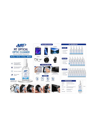 Modatüm Gözlük Camı Temizleme Spreyi 5 Adet 50ml, Tv-tablet Ekran, Çok Amaçlı Temizleme Spreyi