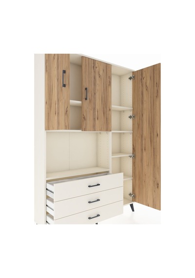 Arges Dolap 7 Raflı 3 Çekmeceli 3 Kapaklı 132x30x195 Aytaşı-ç... Aytaşı