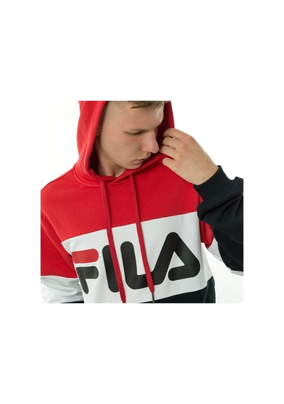 Bordo Fila Erkek Kapşonlu Sweatshirt Night Blocked 687001 Bordo