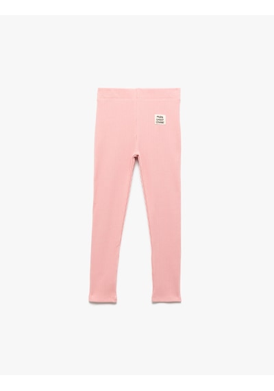 Koton Beli Lastikli Ribanalı Pamuklu Tayt Pembe 7wkg40004ak Gül