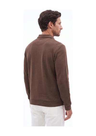 Fabrika Kahverengi Erkek Sweatshirt F6wm-swt 2253 Açık Kahverengi