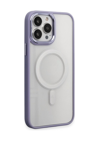 Apple iPhone Uyumlu 15 Pro Kılıf Room Magneticsafe Silikon - Lila Bz8683140617257
