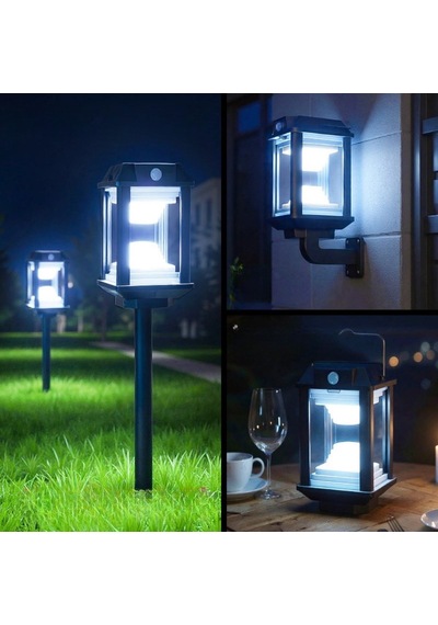 20cm Solar Bahçe Lambası 3w Led 7000k Beyaz, 360 Aydınlatma, Hareket Sensörlü, Type-c Şarjlı, Balkon Teras Bahçe İçin,300 Lümen, Toprak Ve Duvar Montaj, Güçlü Ve Dayanıklı Gövde Pt-b118 Sku: Zeusb
