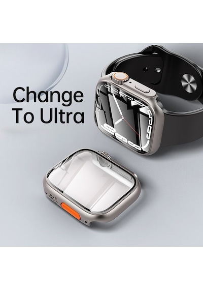Microsonic Apple Uyumlu Watch SE 44mm Kılıf Ultra Dönüştürücü Ekran Koruyucu Kasa