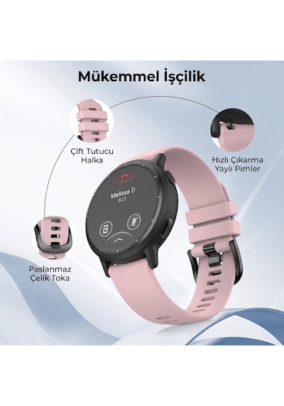 Caseonn Garmin Forerunner 255s Kordon Tokalı Esnek Spor Silikon Kayış Siyah