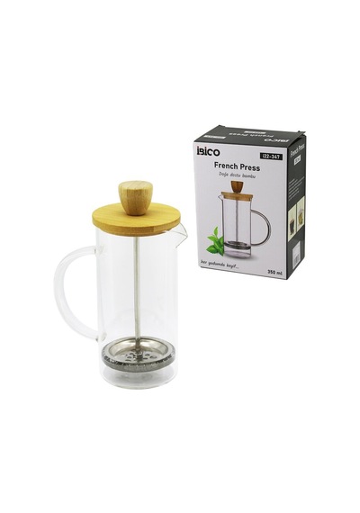 İbico İ22-347 French Press 350 Ml - Cam Gövde, Bambu Kapak