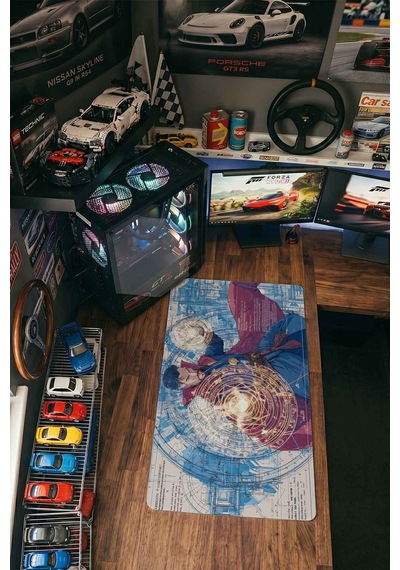 Doctor Strange Büyü Çemberi Blueprint 40x90 Cm Oyuncu Mousepad Kaymaz Taban Büyük Boy Siyah