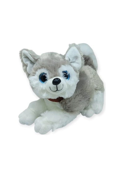 Sesli Peluş Yatan Köpek 25 Cm Çok Renkli