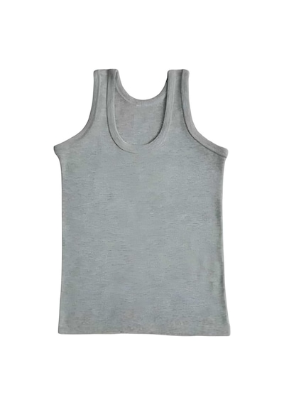 Uniquetrenders Erkek Çocuk İkili Set Pamuklu Penye 6 Atlet 6 Boxer Gri