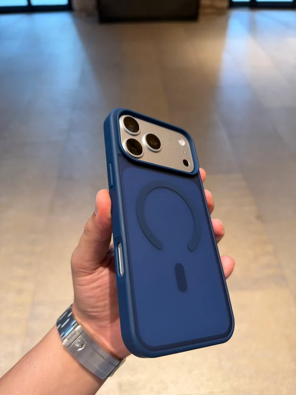 Apple iPhone 17 Pro Max Magsafe Uyumlu Renkli Şeffaf Kılıf Lacivert