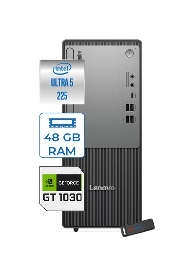 Lenovo ThinkCentre Neo 50T Gen 6 13BD007UTR21H18 Ultra 5 225 48 GB 1 TB SSD GT1030 W11H Masaüstü Bilgisayar + USB Bellek