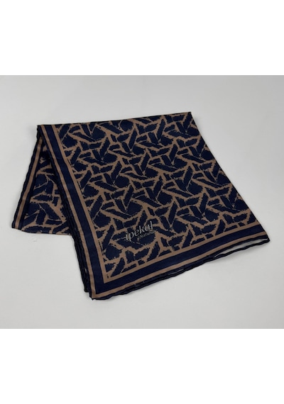 İpekal Soft Pamuk Eşarp-90 X 90 -06099 Lacivert-kahve