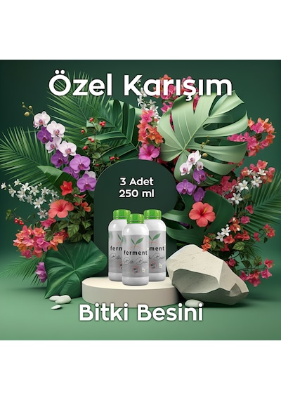 Bitki Besini Üçlü 250 Ml 3 Adet Hızlı Etkili Genel Bakım Ve Canlandırma Kürü 250 ML