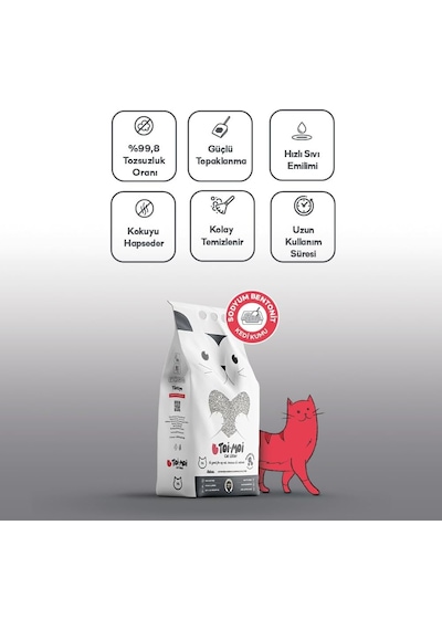 Toi Moi 2'li Avantajlı Paket - Aktif Karbonlu Sodyum Bentonit Kedi Kumu 2x10 Kg