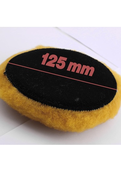Sarı Renk 3 Adet Orta Sert Koyun Kuzu Postu Pedi Ø 125 Mm Pasta Cila Polisaj Cırt Tabanlı Yün