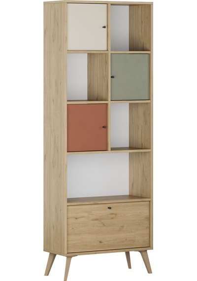 Terra Genç Odası 4 Kapaklı Kitaplık - Florida Meşe/karışık Renk 67x181x30 Cm Karışık Terra Genç Odası 4 Kapaklı Kitaplık - Florida Meşe/karışık Renk 67x181x30 Cm Karışık