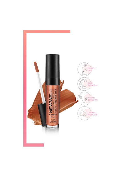 New Well Liquid Illuminator 3 İn 1 Aydınlatıcı Allık 6 ML Sunset
