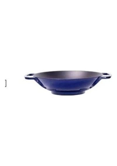 Sürel Wok Tava 35 Cm Koyu Mavi Demir Döküm Renkli