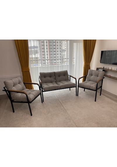 Modern Merkür Balkon, Bahçe, Cafe - Metal Kanepe Koltuk Takımı - 2+1+1 Açık Gri Modernsh13 Açık Gri Modern Merkür Balkon, Bahçe, Cafe - Metal Kanepe Koltuk Takımı - 2+1+1 Açık Gri Modernsh13 Açık Gri