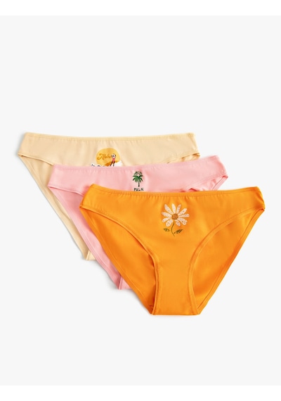 Koton Basic Brief Külot 3'lü Paket Baskılı Pamuklu Pembe 4slk30164mk Gül Koton Basic Brief Külot 3'lü Paket Baskılı Pamuklu Pembe 4slk30164mk Gül