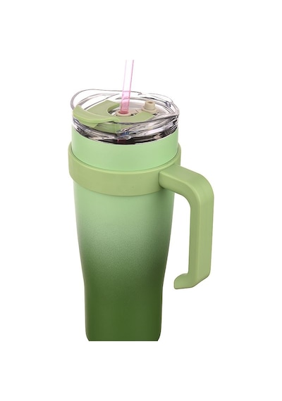 Essence Pipetli Paslanmaz Çelik Termos Bardak - 1000 Ml Haki - Yeşil