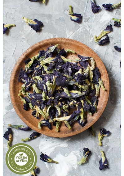 Yörem Afyon Renk Değiştiren Doğal Mavi Kelebek Sarmaşığı Çayı Butterfly Pea Flower Clitoria Ternatea 35gr.