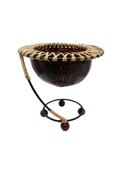 Hindistan Cevizi Şekerlik Spiral Coconut Metal Ayaklı Coconat Kase No 2