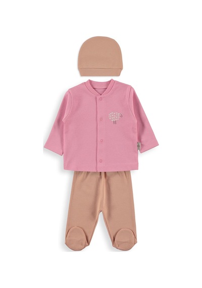 Bebbek Baby Lamb Zıbın Setleri - Pudra Somon-pembe