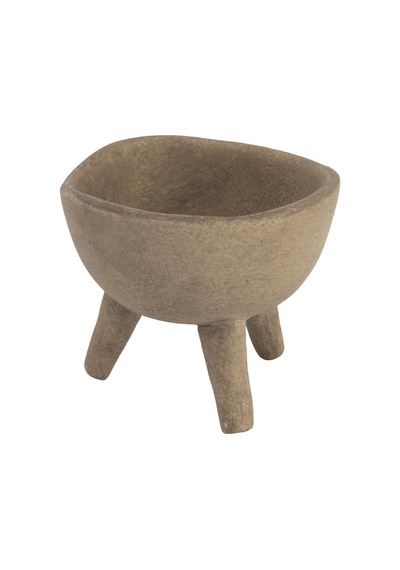 Küçük Saksı, Mat, Boz Kahverengi, Pişmiş Toprak, 7,6 Cm