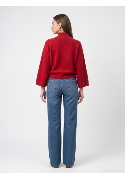 Dilvin 72378 %100 Pamuk Wide Leg Jean Kırmızı