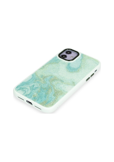 Newface - 819 - iPhone Uyumlu 12 Kılıf Moda Simli Kapak - Aconcept - - Yeşil