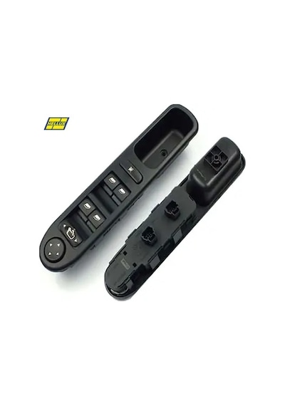 Cam Açma Düğmesi Anahtarı Sol Ön Peugeot P307 00-09 Dörtlü-merkezi Kilit Düğmeli - Ayna Ayarlı Hellux 6554.kt