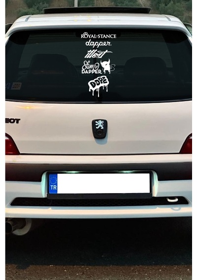 Oto Arka Cam Sticker İngilizce Model 73 40 20 Cm