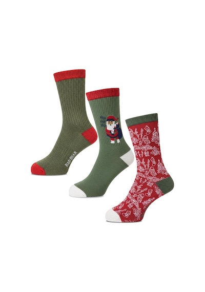 Bad Bear Noel Çok Renkli Unisex 3'lü Çorap Çok Renkli