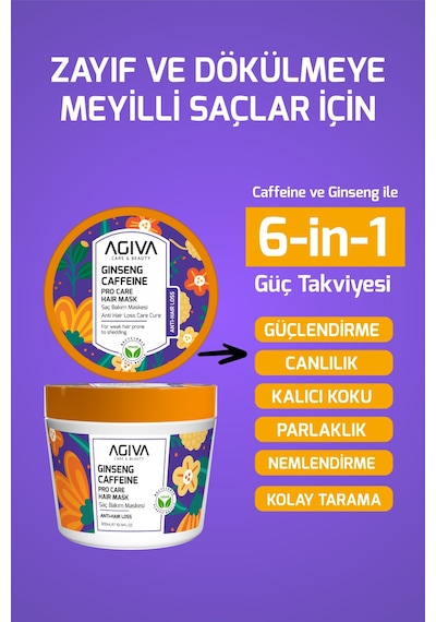 Caffeine Ginseng Pro Care Saç Dökülmesine Karşı Bakım Maskesi 300 Ml