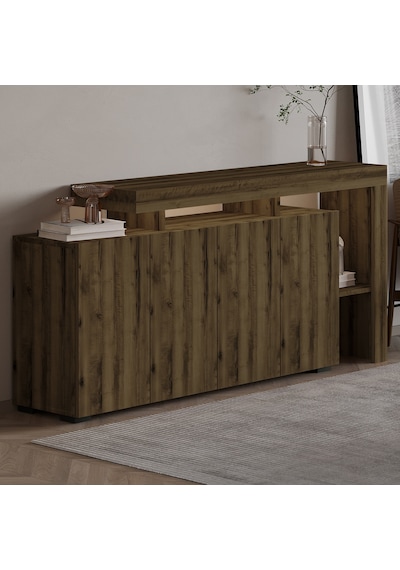 İnarch Dizayn Beliz Led Işıklı Modern Konsol 170 Cm, 4 Kapaklı Ve İç Raflı Depolama, Şık Tasarım Ceviz İnarch Dizayn Beliz Led Işıklı Modern Konsol 170 Cm, 4 Kapaklı Ve İç Raflı Depolama, Şık Tasarım Ceviz