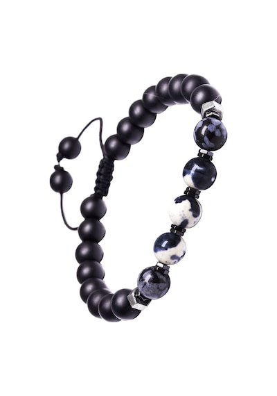 Oniks Taşı Zebra Jasper Ve Obsidyen Bileklik Çok Renkli