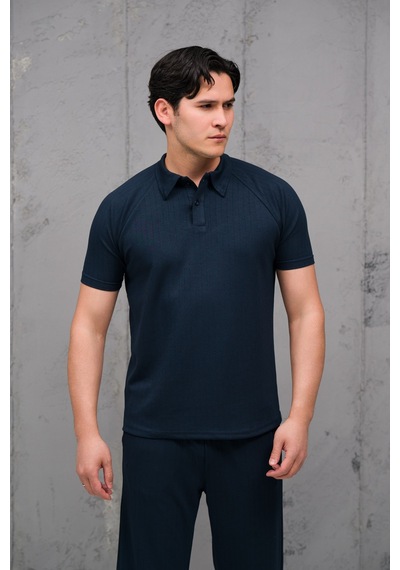 Mass Plus Regular Fit Likralı Kendinden Çizgili Yarım Baggy Pantolonlu T-shirt Takım Lacivert Mass Plus Regular Fit Likralı Kendinden Çizgili Yarım Baggy Pantolonlu T-shirt Takım Lacivert