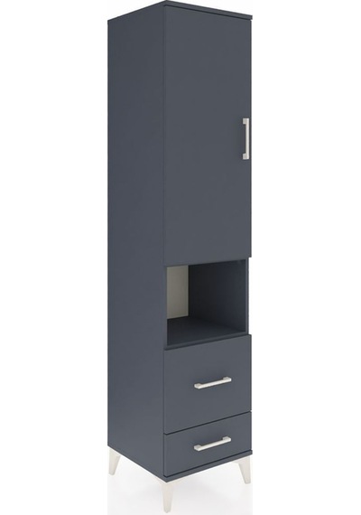 Hyperion Dolap 2 Raflı 2 Çekmeceli Tek Askılı 44x44x195 Antrasit-antrasit Antrasit