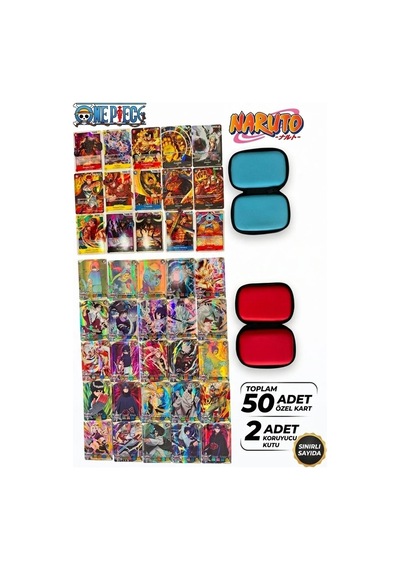 Cantex Tech One Piece Ve Naruto Oyun Kartı Özel Seri 25 Naruto Özel Seri - 25 Özel Seri One Piece Kart + Çanta