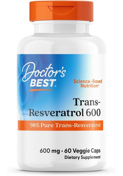 Doctor's Best Trans-resveratrol 600 98% Pure Brain & Cognitive 60 Veggie Caps Aromasız