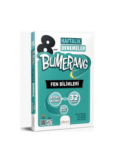 Günay Yayıncılık 8. Sınıf Bumerang Fen Bilimleri 32 Haftalık Denemeler Güncel Müfredat
