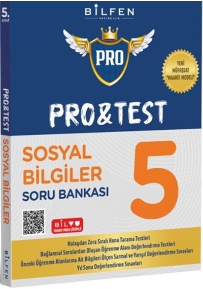 Bilfen 5.sınıf Pro&test Sosyal Bilgileri Soru Bankası Yeni Müfredat