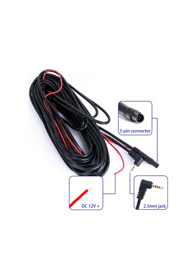 2.5mm Trrs Jak Konnektörü 5 Pin Araç Geri Görüş Kamerası Uzatma Kablosu 10m