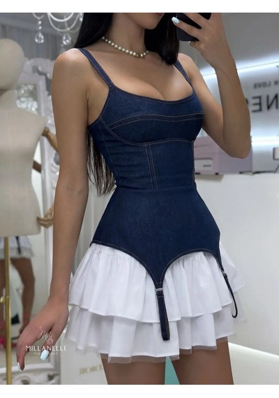 Havens Eva Denim Elbise Mavi